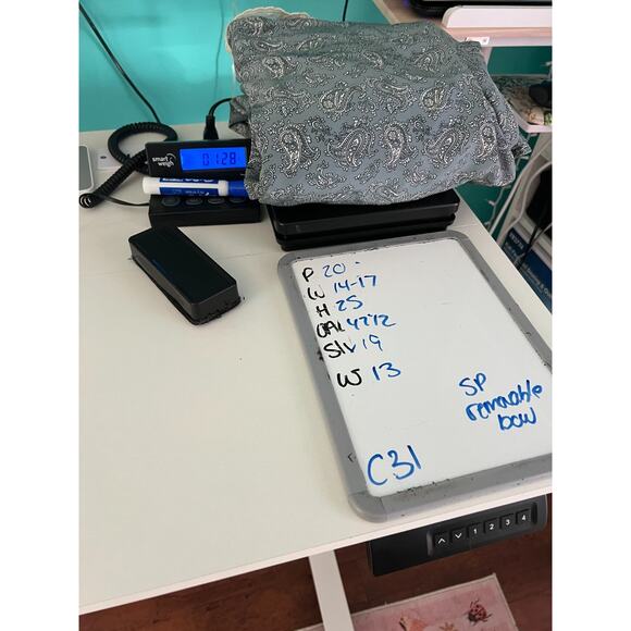 Vintage REO Original Blue White Paisley Lace Collar Secretary Dress 80s Size 14 - Picture 12 of 12